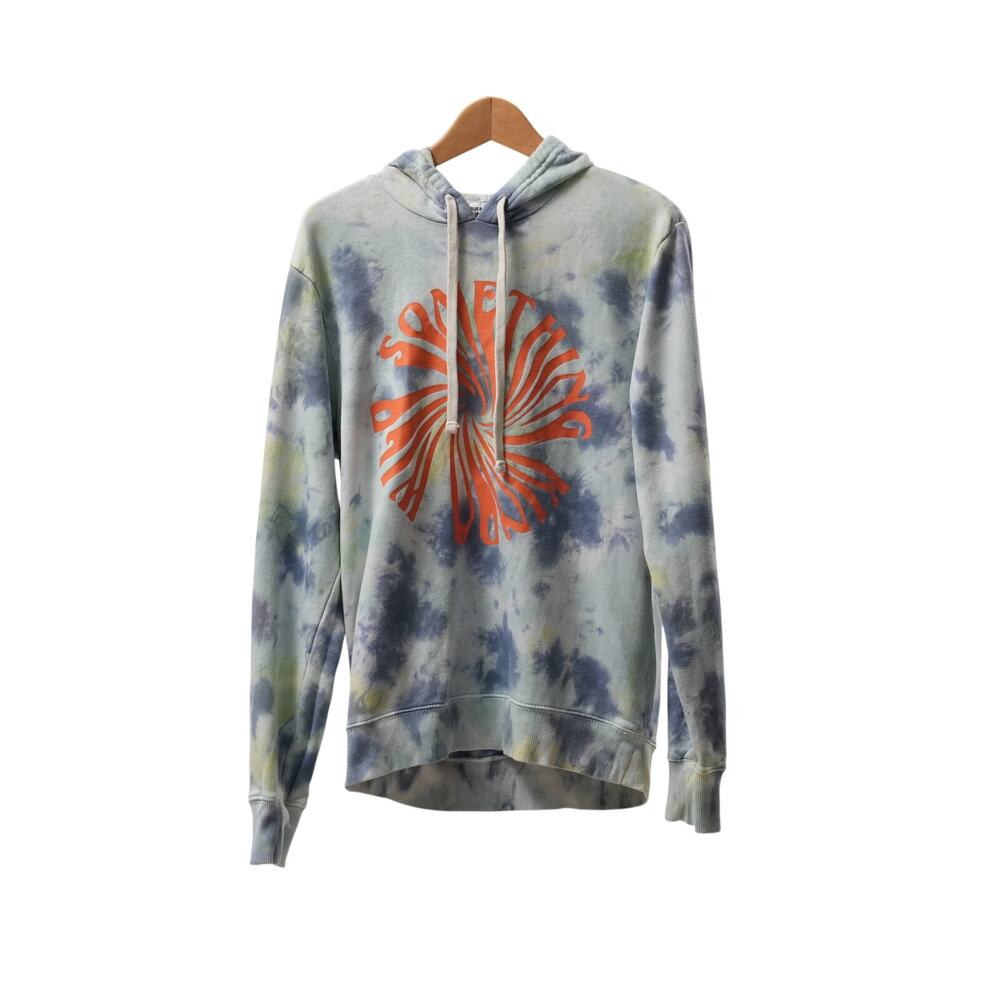 True Religion Something Kinda Wild Blue Hoodie Medium Tie Dye Pullover Fleece